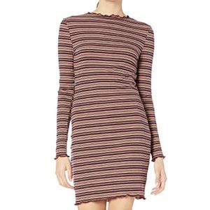 HIGH NECK RIBBED BODY CON DRESS